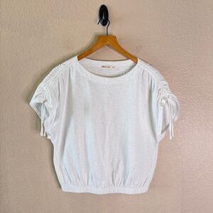 Marine Layer White Slub Cotton Dolman Sleeve Shirt Womens Medium Beachy Basic